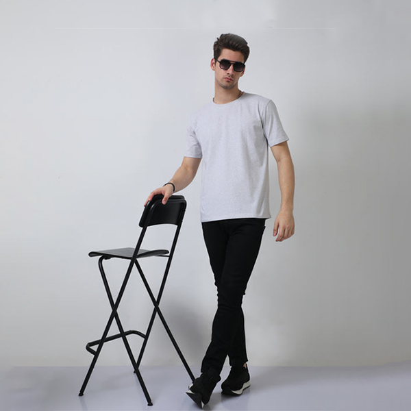 Caslay Crew Neck T-Shirt (White Melange)-7