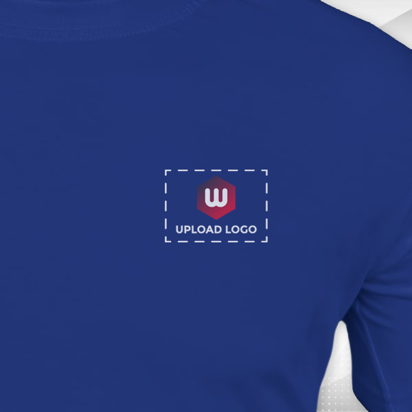 Skinta Fit Half Sleeve Round Neck T-Shirt for Men (Royal Blue) - Custom Logo Left Chest-1