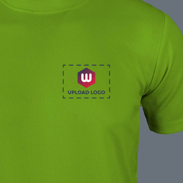 ACTI-RUNN Premium Men's Polyester T-Shirt (Flourscent Green)– Custom Logo-1