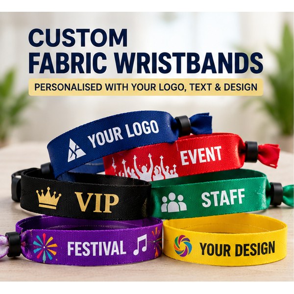 Custom Fabric Wristbands with Personalized Printing