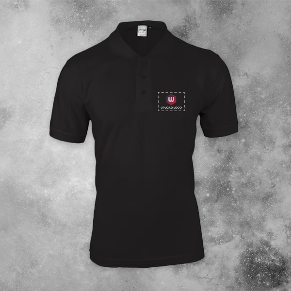 AWG Solid Polo T-shirt for Men Black - Custom Logo