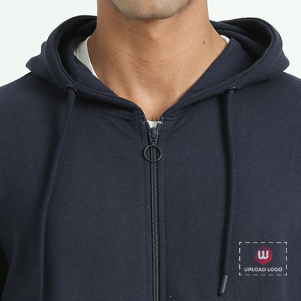 Caslay Zippered Hoodie (Navy Blue)-1