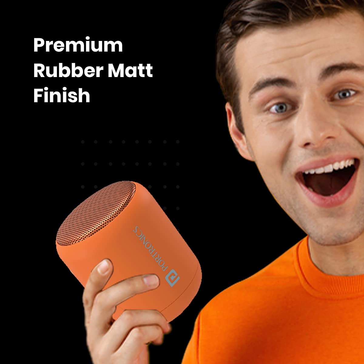 Portronics SoundDrum 1 10W TWS Portable Bluetooth 5.3 Speaker (orange)-2