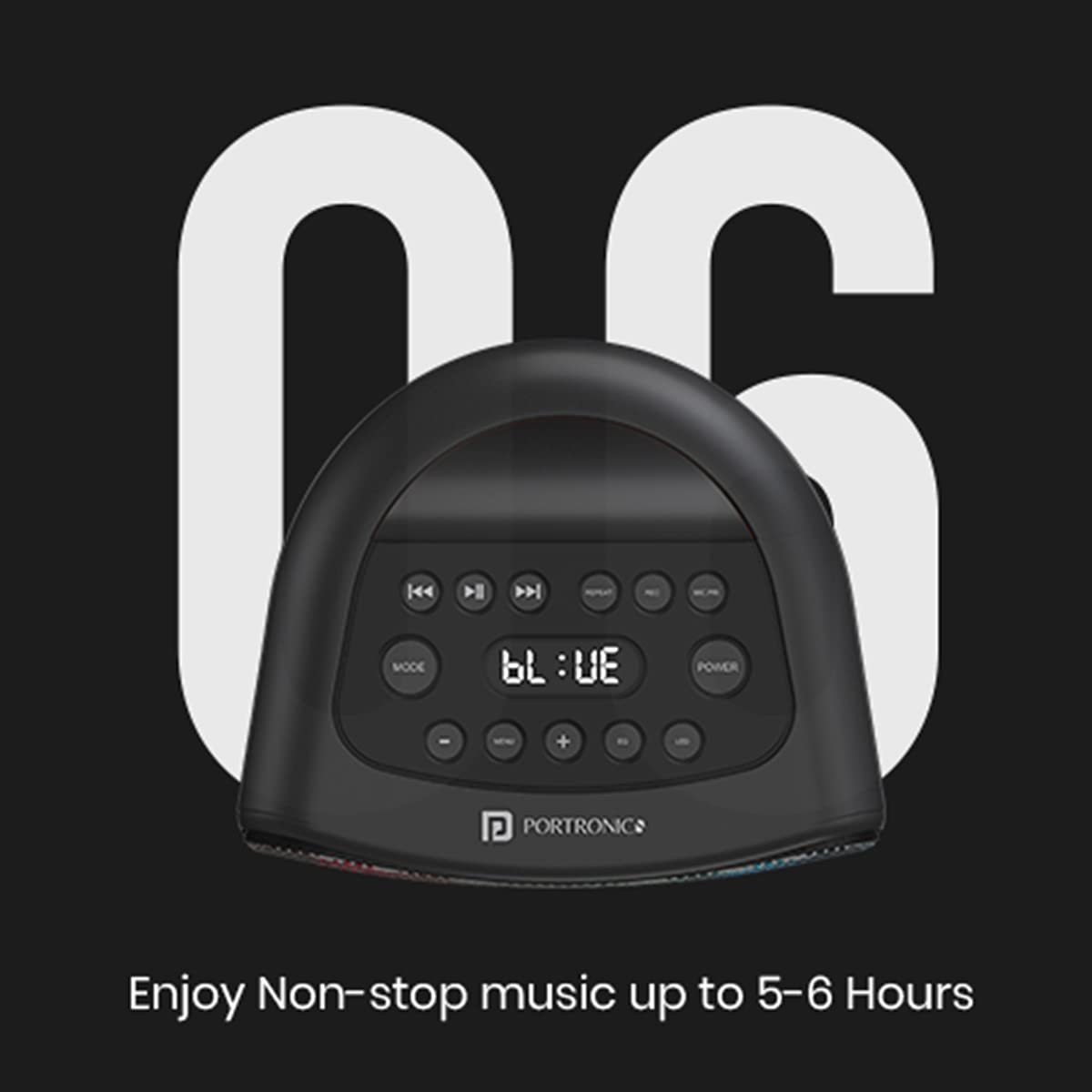 Portronics Dash 40W Portable Speaker with Karaoke Mic (grey)-2