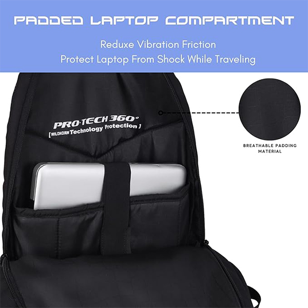 WILDHORN Premium Laptop Backpack (Pacific Blue & Black)-6