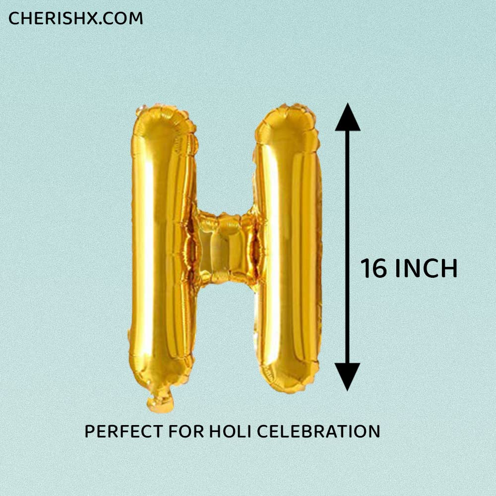Golden Happy Holi Foil Balloon for Decoration - 16 inches Balloon-3