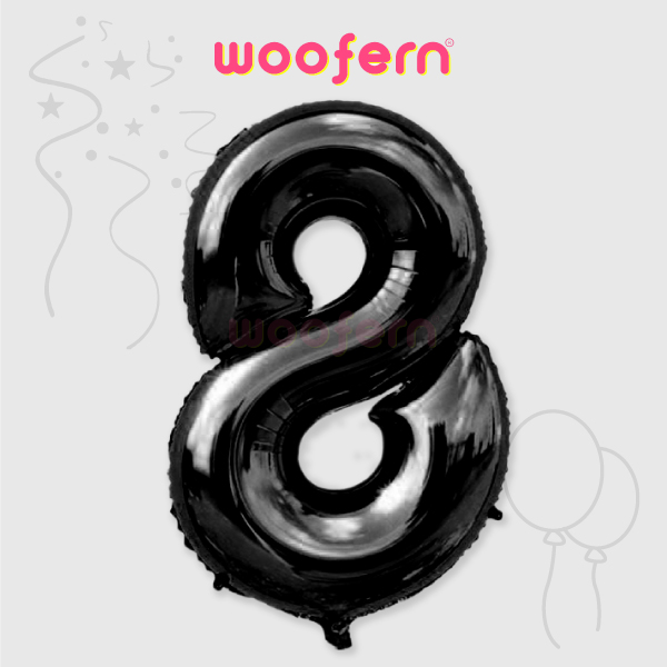 Black Foil Number Balloons 8 - 16  inch