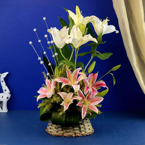 Assorted Pink n White Lilies Arrangements