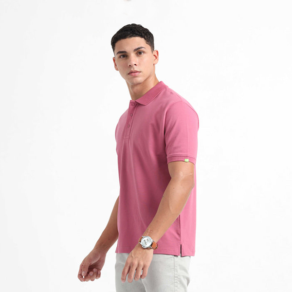 Caslay Organic Polo T-Shirt (Red Violet)-1