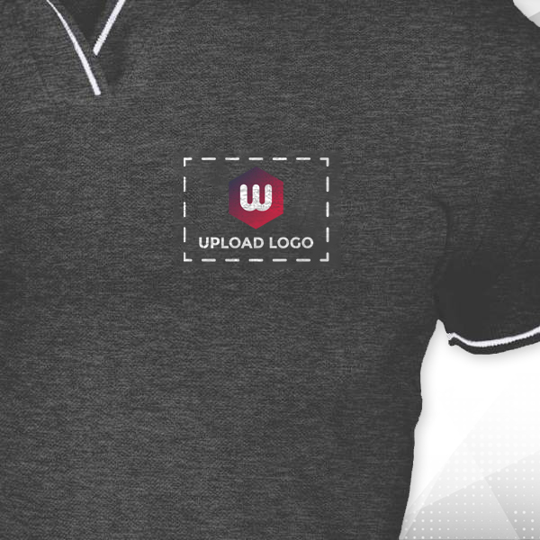 Scott Organic Cotton Polo T-Shirt for Women Charcoal Grey with White - Custom Logo Left Chest-1