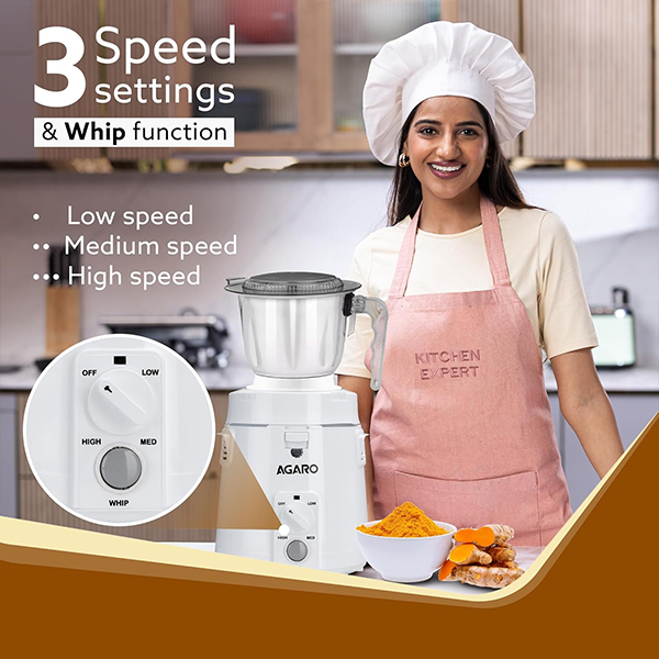 AGARO Royal Heavy Dutty Mixer Grinder - 900W-3