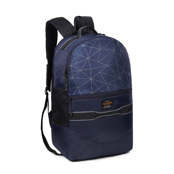 WILDHORN Madrid Laptop Geometric Print Backpack (Navy)-3
