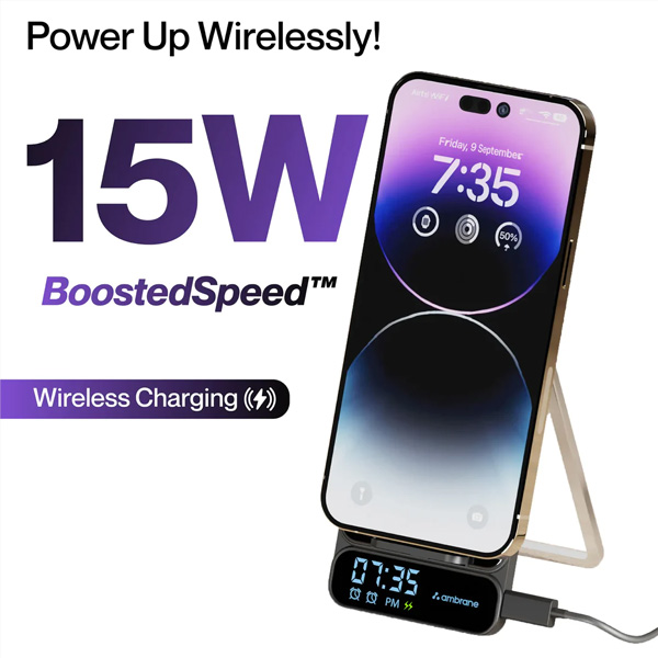 Ambrane Power Pod  Pro Wireless Charger (BLUE)-2