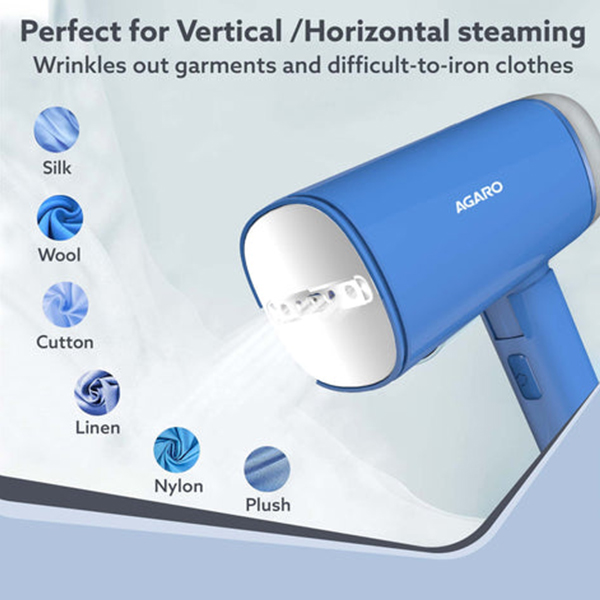 AGARO Elegant Handheld Garment Steamer, 170 ML Water Tank, Blue-2