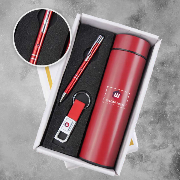 Customized Corporate Gift 3 IN 1 – Bottle Set (Red)