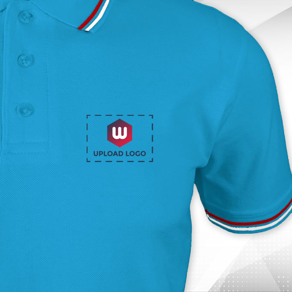 AWG Sport Giza Polo T-shirt for Men Turquoise Blue – Custom Logo Left Chest & Right Arm-1