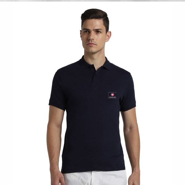 Jack & Jones-Inter Lock Polo T-shirt (Navy Blue) - Custom Logo-0