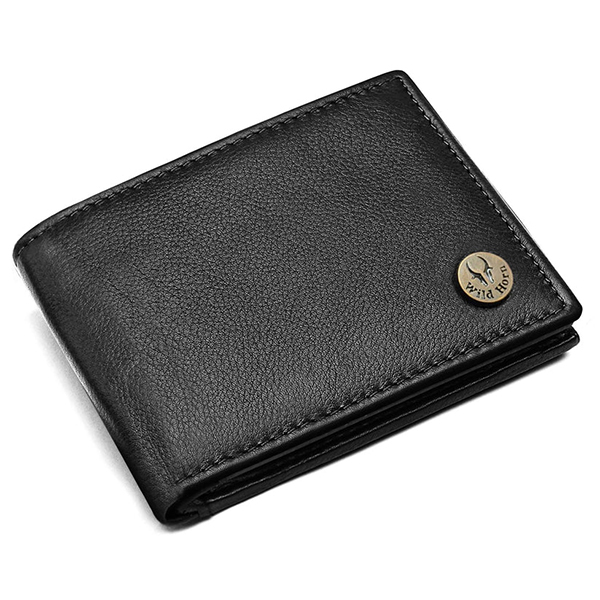 WILDHORN SCOTTSDALE Leather Wallet, Keychain & Pen – Premium Gift for Men (Black)-1