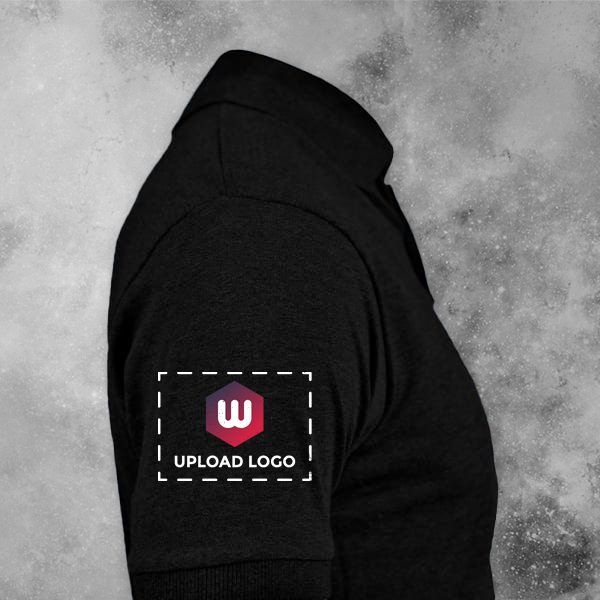 Santhome Highlander Cotton Polo T-shirt for Men Black - Custom Logo Left Chest & Right Arm-1