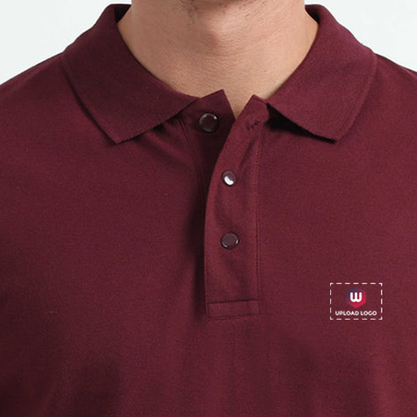 Caslay Organic Polo T-Shirt (Maroon)-3
