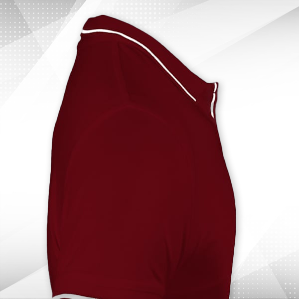 Scott Organic Cotton Polo T-Shirt for Women Maroon with White - Custom Logo Left Chest-2