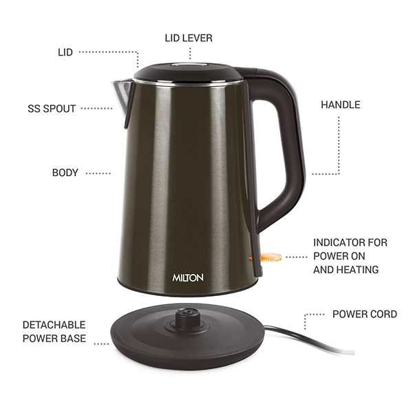 MILTON  Hagen - Electric Kettle,1.8 Litre, Stainless Steel-4