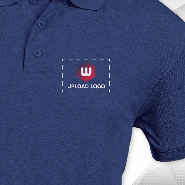 AWG Solid Polo T-shirt for Men Navy Blue Melange – Custom Logo-1