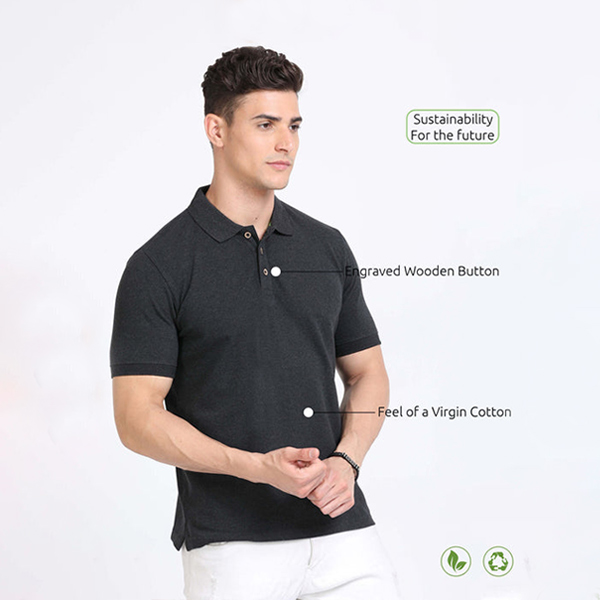 Caslay Polo T-Shirt (Charcoal Melange)-1