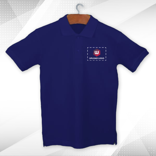 Six Degrees Cotton Polo T-shirt for Men (Navy Blue) - Custom Logo Left Chest & Right Arm-3