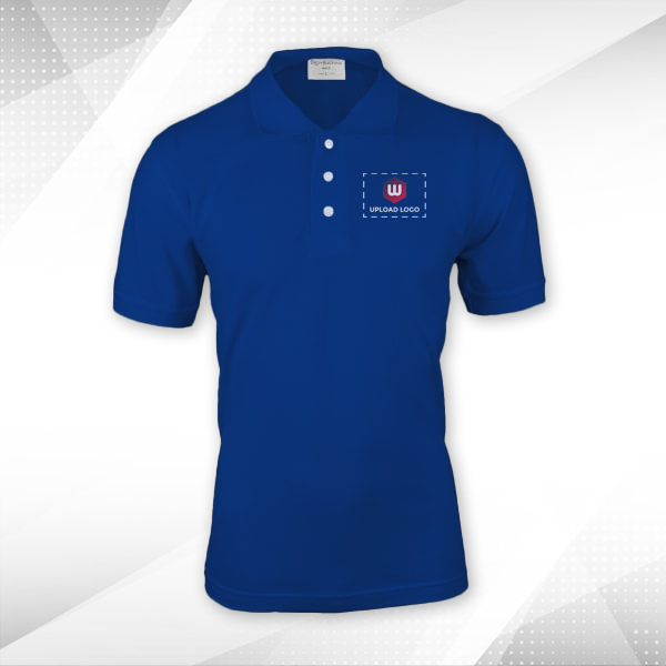 Embroidered Classic Polo T-shirt for Men Royal Blue – Custom Logo Left Chest