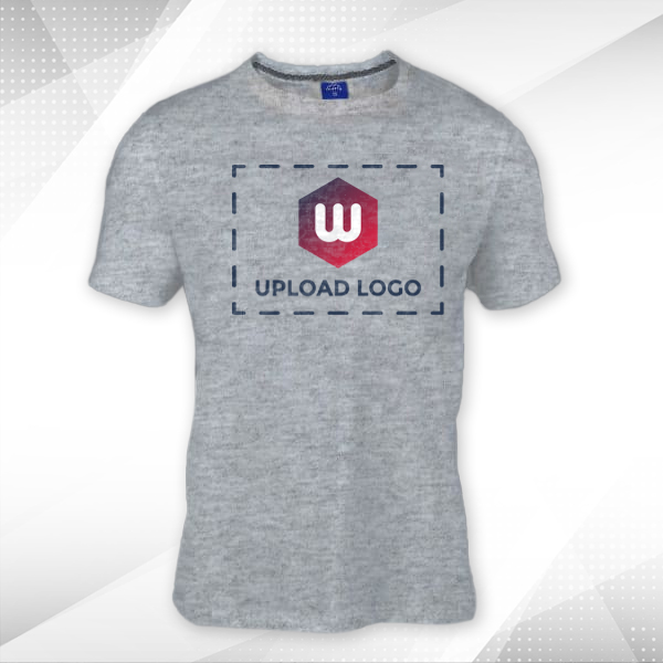 Ruffty Crew Neck Cotton T-shirt for Men Grey Melange - Custom Logo