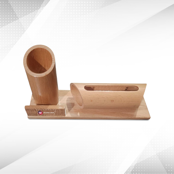Bamboo Table Top Pen Holder & Mobile Holder-0