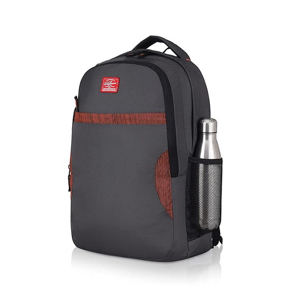 WILDHORN Aarhus Laptop Backpack with Compression Straps (Grey & Orange)-4