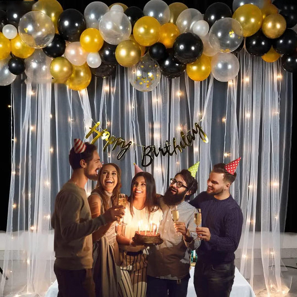 Black & Gold Birthday Party Decoration Kit-1