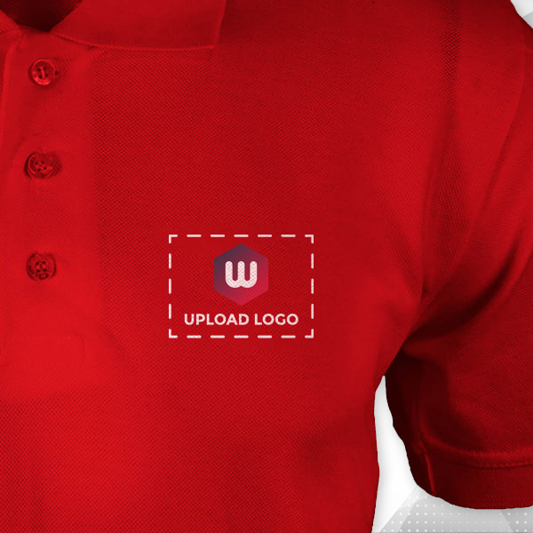 AWG Solid Polo T-shirt for Men Red – Custom Logo Left Chest & Right Arm-1