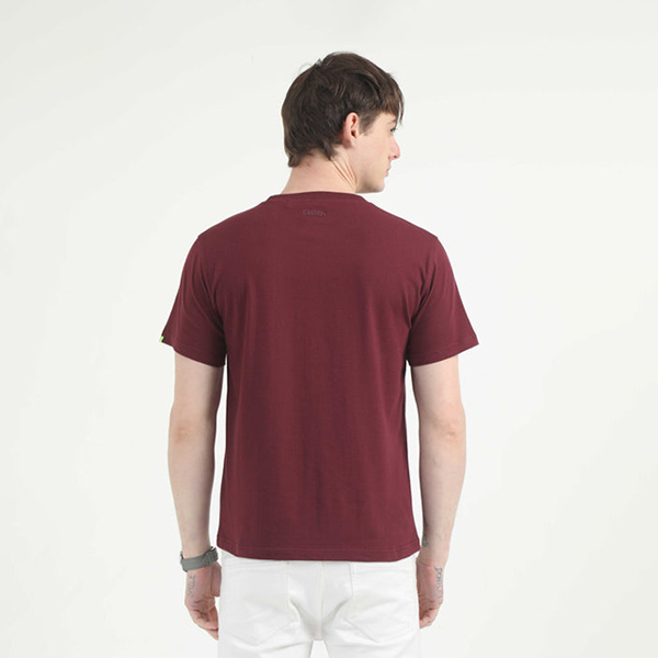 Caslay Organic Crew Neck T-Shirt (Maroon)-2