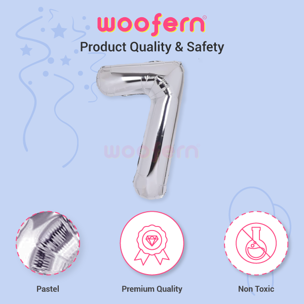 Number 7 Silver Foil Balloon 16 inch-4