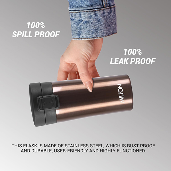 MILTON Coffee Mug Thermosteel Hot or Cold Insulated Flask - Coffee | Leak Proof | Rust Proof | Tea Mug -  400 ml-4