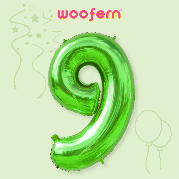 Foil Balloon Number 9 Green 16 inch