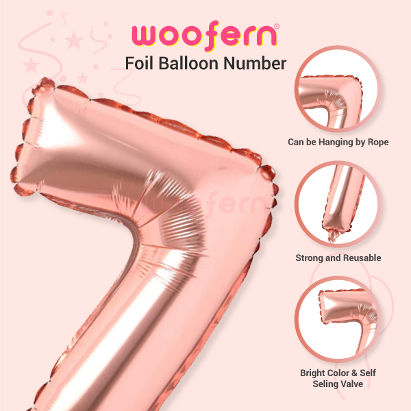 Rose Gold Foil Balloon  Number 7 - 16 inch-3