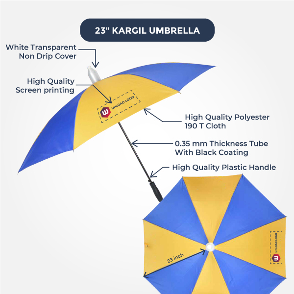 Kargil Promotional Umbrella – Rugged & All-Weather - 23 INCH-1