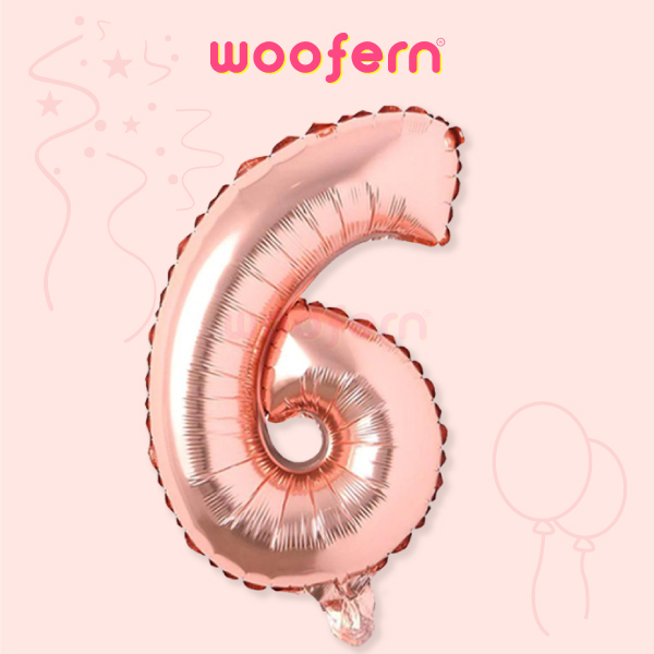 Rose Gold Foil Balloon  Number 6 - 16 inch