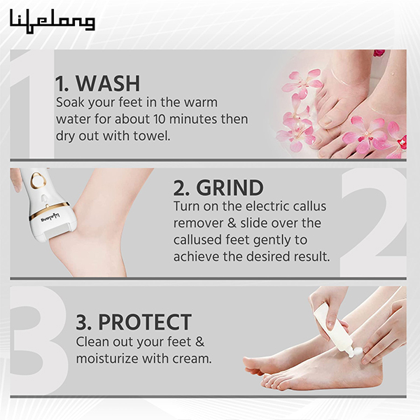 Lifelong LLPCW104 Electric Callus Remover for Feet-3