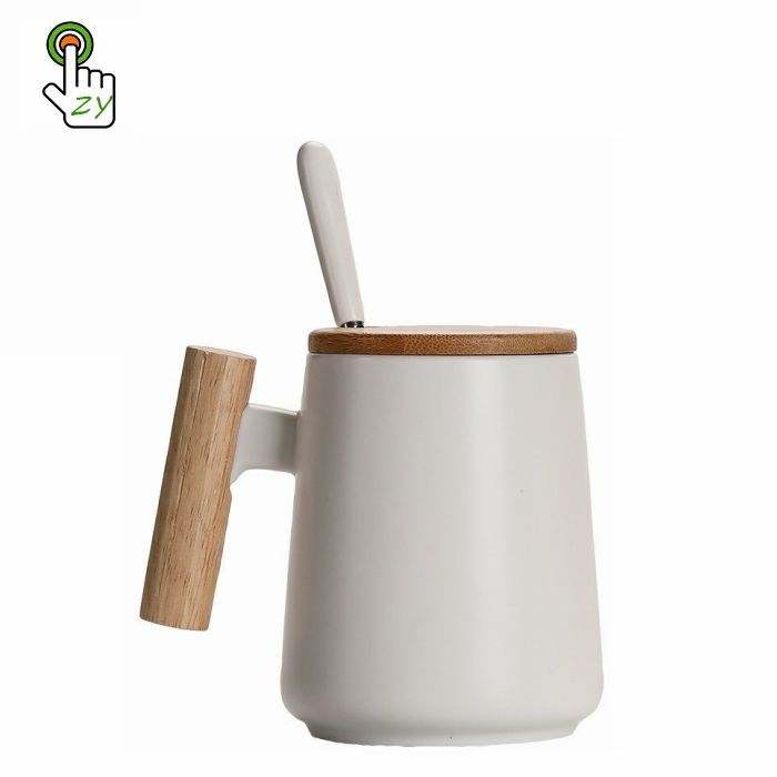 Ceramic Mug with Bamboo Lid-Custom Logo Branding-3