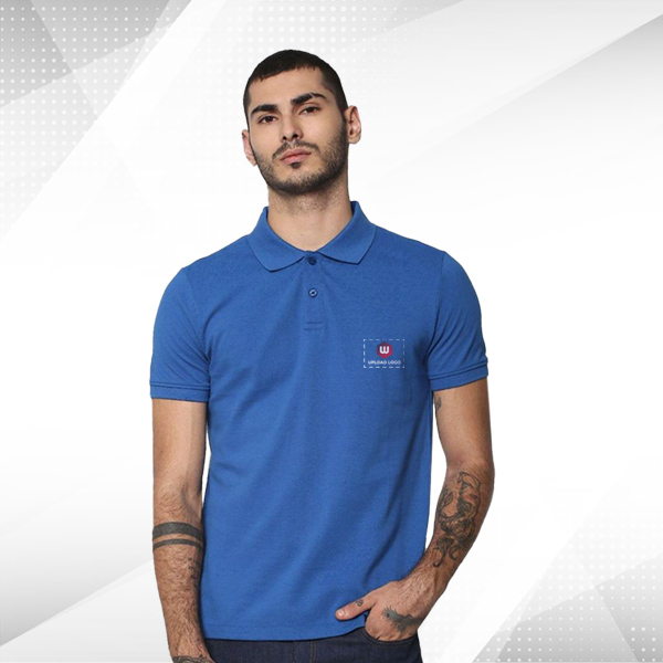 Jack & Jones Plain Polo Electric Blue T-shirt - Custom Logo