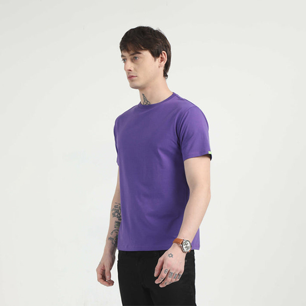 Caslay Organic Crew Neck T-Shirt (Prism Violet)-1