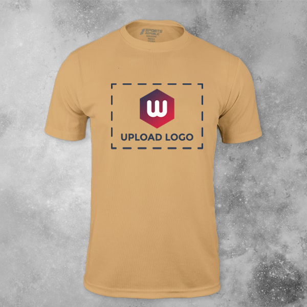 ACTI-RUNN Premium Men's Polyester T-Shirt (Beige)– Custom Logo-3