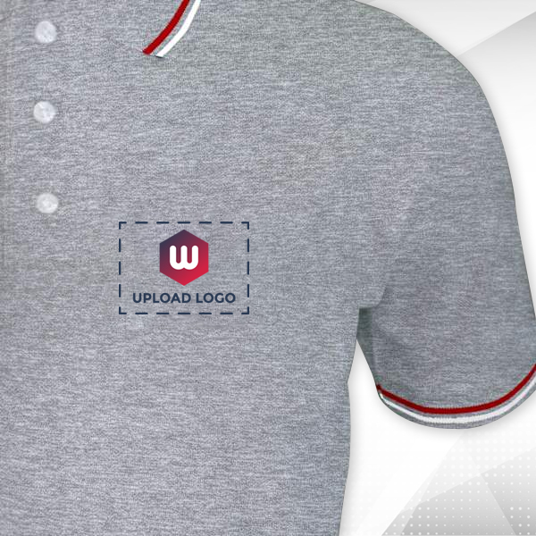 AWG Sport Giza Polo T-shirt for Men Grey Melange – Custom Logo Left Chest & Right Arm-1