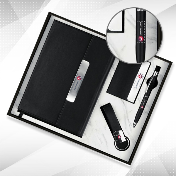 Personalized 4-in-1 Diary Set for Employees & Client (Black)