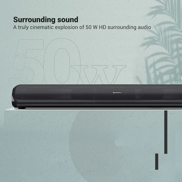 Portronics Sound Slick 7 50W Wireless Bluetooth Soundbar (Black)-2